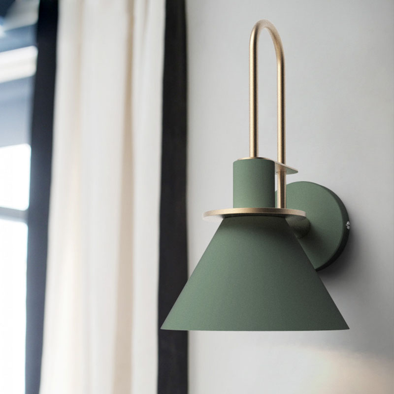 Industrial Wind Iron Wall Lamps Nordic Living Room Model Wall Lights Simple Aisle Staircase Mirror Light Bedroom Bedside Sconce Lighting Fixture