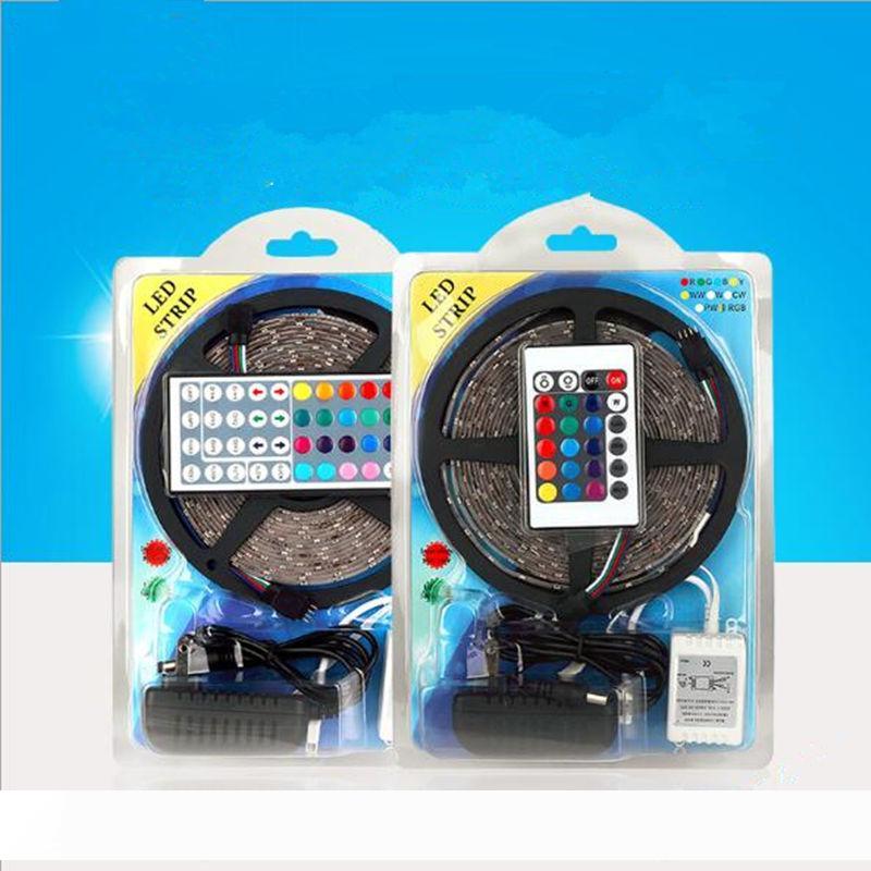 IP65 IP20 5M 300 LED SMD 3528 RGB LED Strip Light with 44 Key Remote Controller 2A Power Supply Christmas Home Deco Lighting
