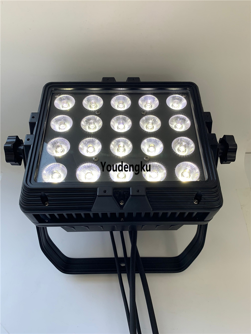 IP65-rated 20x18W RGBWA UV 6-in-1 DMX LED wash light for outdoor city color illumination