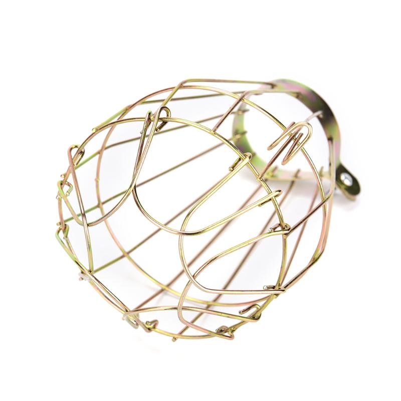 Iron reptile heat lamp cover with safety mesh guard to prevent scalding from light bulbs