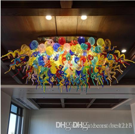 Italian custom crystal chandelier with colorful Murano glass for hotel banquet halls