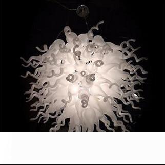 Italian Elegant Medium White Milk Glass Handcrafted Lamp Brass Chandelier Murano Contemporary for Hotel and Office Decoration