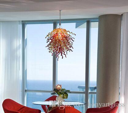Italy Art Glass Pendant Lamps Table Top Centerpieces Twisted Glass Chain Chandeliers 100% Hand Blown Glass LED Chandelier Light Fixture