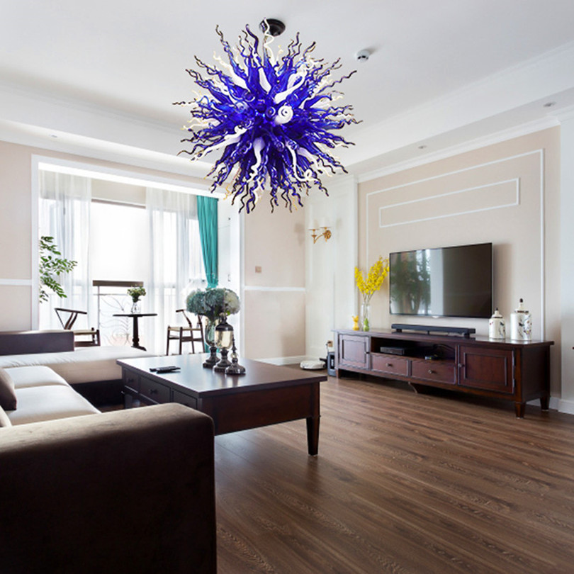 Italy Contemporary Hand Blown Chandelier Lamp Multi Color Hanging Lamps for Living Room Foyer Lighting Fixture