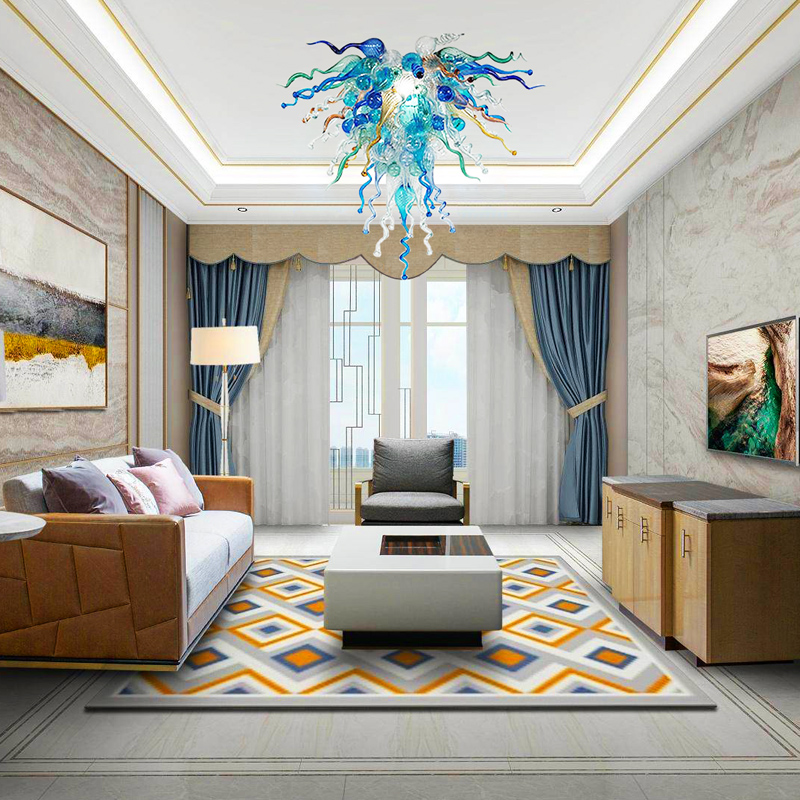 Italy LED Chandelier Pendant Lamps Modern Hand Blown Glass Chandeliers Energy Saving Lights for Living Deco