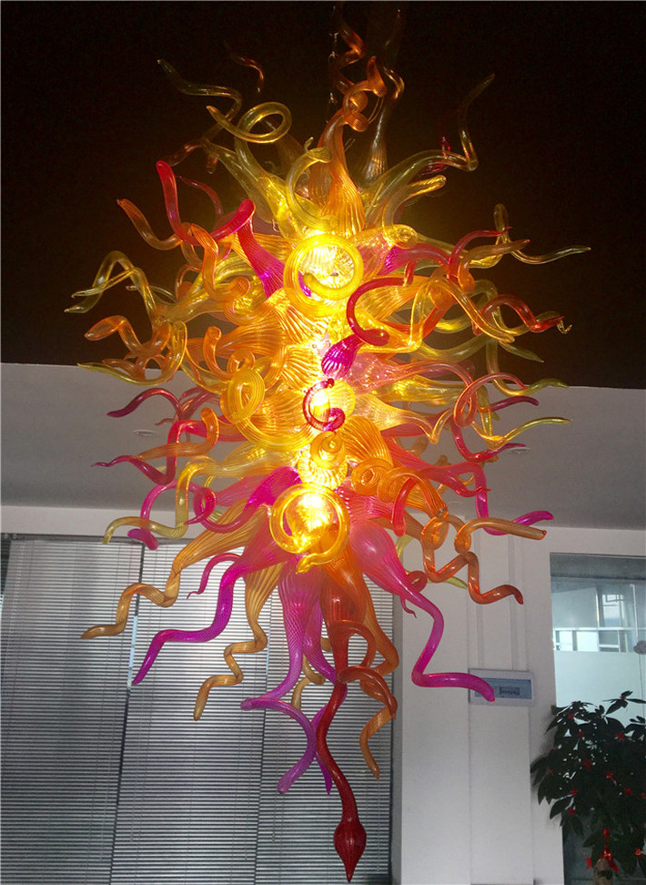 Italy LED Hand Blown Glass Chandelier Pendant Lamp Bedroom Living Room Restaurant Lighting Decor Hanging Lamps