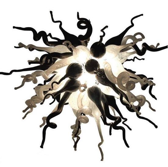 Lamp Beautiful Small White and Black Chandeliers LED Bulbs Modern Art Deco Style 100% Hand Blown Glass Pendant Lighting Lamps

Elegant small white and black Art Deco chandeliers with LED bulbs, crafted from hand-blown glass for modern pendant lighting