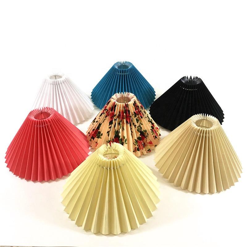 Lamp Covers & Shades Hanging Fabric Cover Pure Color Pleated Shade