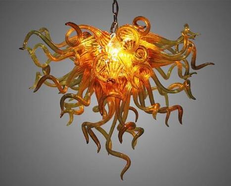 Lamp Home Wedding Chandelier Lighting Gold Pendant Lights Flower Shape Ceiling Lamps Hand Blown Murano Glass LED Chandeliers