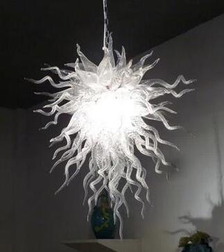 Lamp Pure White Color Hand Blown Crystal Chandeliers Elegant Decor Home Lamps Style Chandelier Lighting