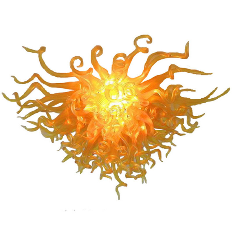 Lamps Art Decor Ceiling Light Gold Color 20 Inches lustre Blown Glass Chandelier Lighting Lamp Home Living Room Lights