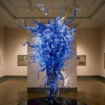 Lamps Blue Crystal Chandeliers LED Saving Light Source Home Hotel Arts Decorative Fancy Glass Art Chandelier