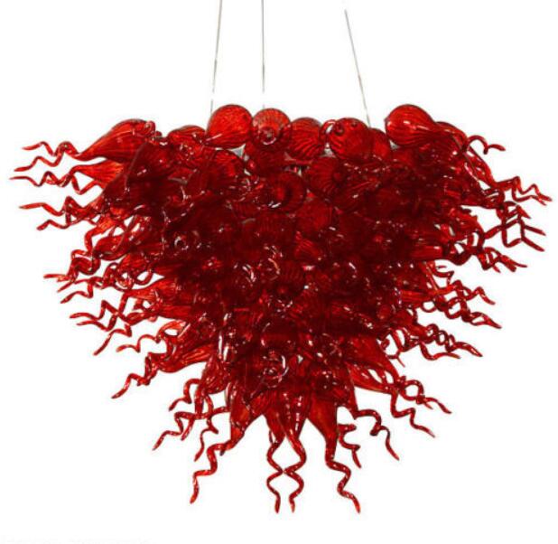 Lamps Christmas Chandeliers Lights for Home Deco Trending Style Hand Blown Glass Chandelier Light Red Art Pendant Lighting