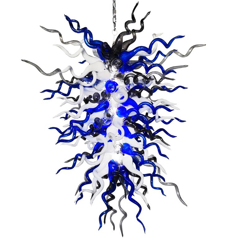 Lamps Comparary Hand Blown Glass Chandeliers Lighting for House Art Decoration Cobalt Blue White Grey Color Modern LED Chandelier