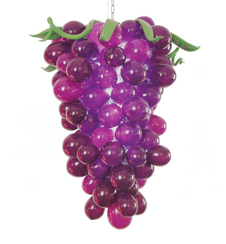 Lamps Creative Design European Hand Blown Chandeliers Light Arabic Grape Shape Purple Stained Glass Chandelier Lamp