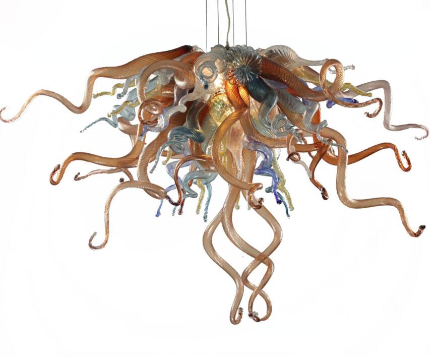 Lamps Elegant Retro Art Glass Lamp Twisted 100% Mouth Blown Turkey Style Chandelier Lighting