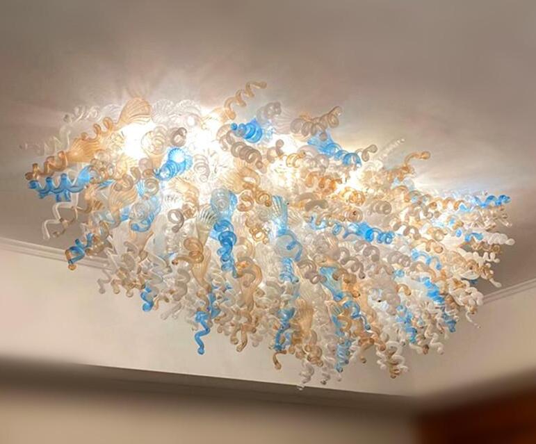 Lamps European Style Ceiling Lights Italian Hand Blown Glass Chandelier Lamp Home Hotel Decorative LED Chandeliers