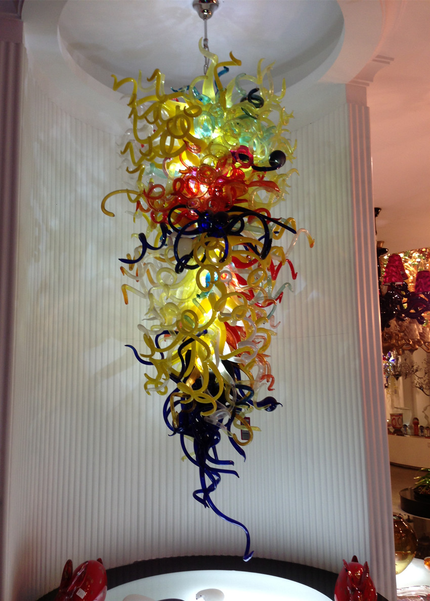 Lamps Fancy Multicolor Glass Chandelier Energy Saving Light Style Colorful Living Room Home Lobby Art Decorative Large Chandeliers