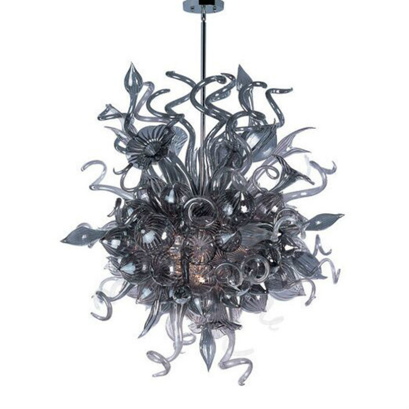 Lamps Grey Crystal Chandeliers Blown Glass Pedant Light Modern Art Decor Custom Made LED Chandelier Indoor Hanging Lamp