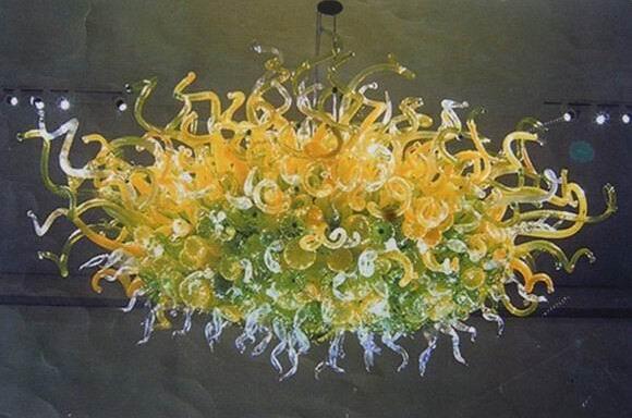Lamps Home Wedding Restaurant Chandeliers Lighting Pendant Lights Flower Shape Hand Blown Murano Glass LED Chandelier