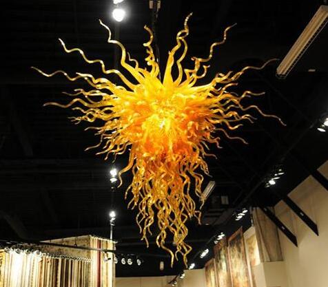 Lamps Modern Gold Colored LED Crystal Chandeliers Light Noble Pendant Lamp Hand Blown Glass Style Chandelier