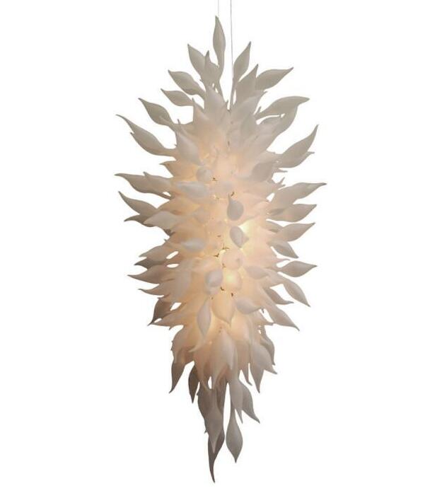 Lamps Now Trending White Blown Chandeliers Lighting Hotel Wedding Decorative Pendant Lights Modern Restaurant Led Light Crystal Chandelier