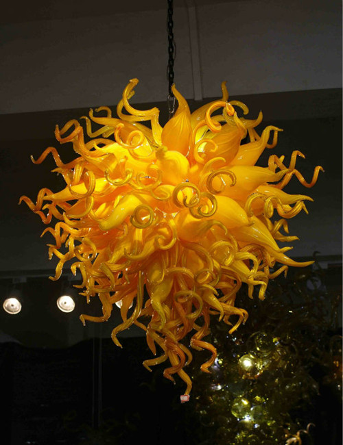 Lamps Orrange Pendant Lamp Home Decoration Italian Style Hand Blown Glass Crystal Chandelier