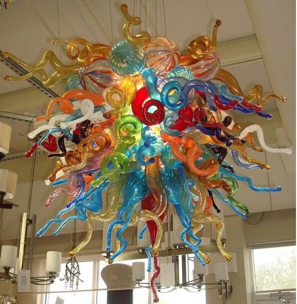 Lamps Pastoral Style Flower Shape Ceiling Light Home Decorative Lighting Hand Blown Murano Glass Pendant Lamp