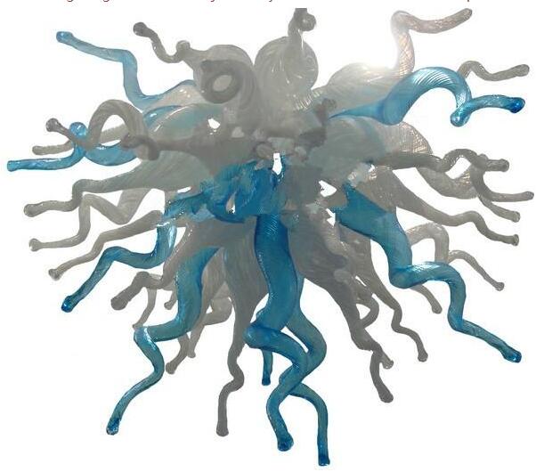 Lamps Promotion White and Blue Colored European Chandeliers Indoor Lighting Hand Blown Murano Glass Italian Chandelier Modern