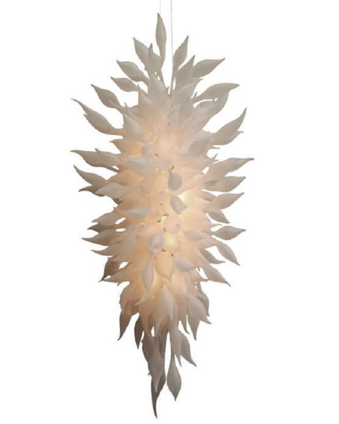 Lamps White Blown Glass Chandeliers Lighting Home Wedding Decorative Pendant Lights Modern Restaurant Led Light Crystal Chandelier