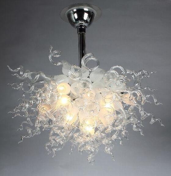 Lamps White LED Chandeliers Lighting Modern Art Deco Custom Made Hand Blown Glass Chandelier