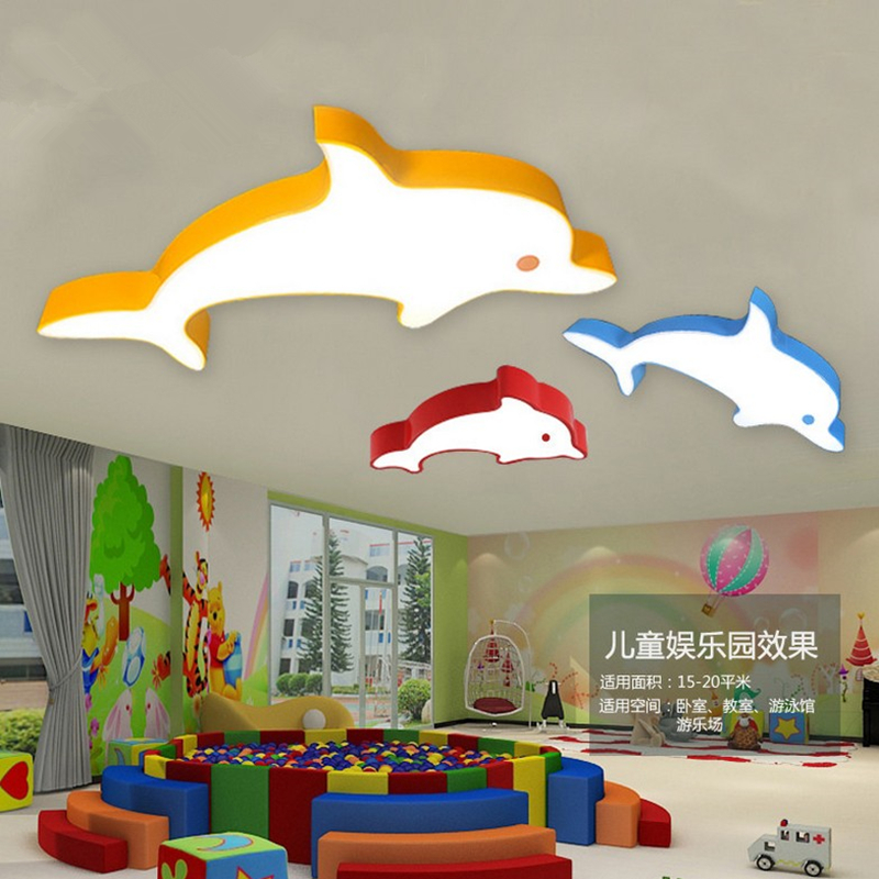 Lantern Day creative LED ceiling lights with warm glow for bedrooms, kindergartens, entertainment rooms, classrooms, featuring small fish designs in multiple colors