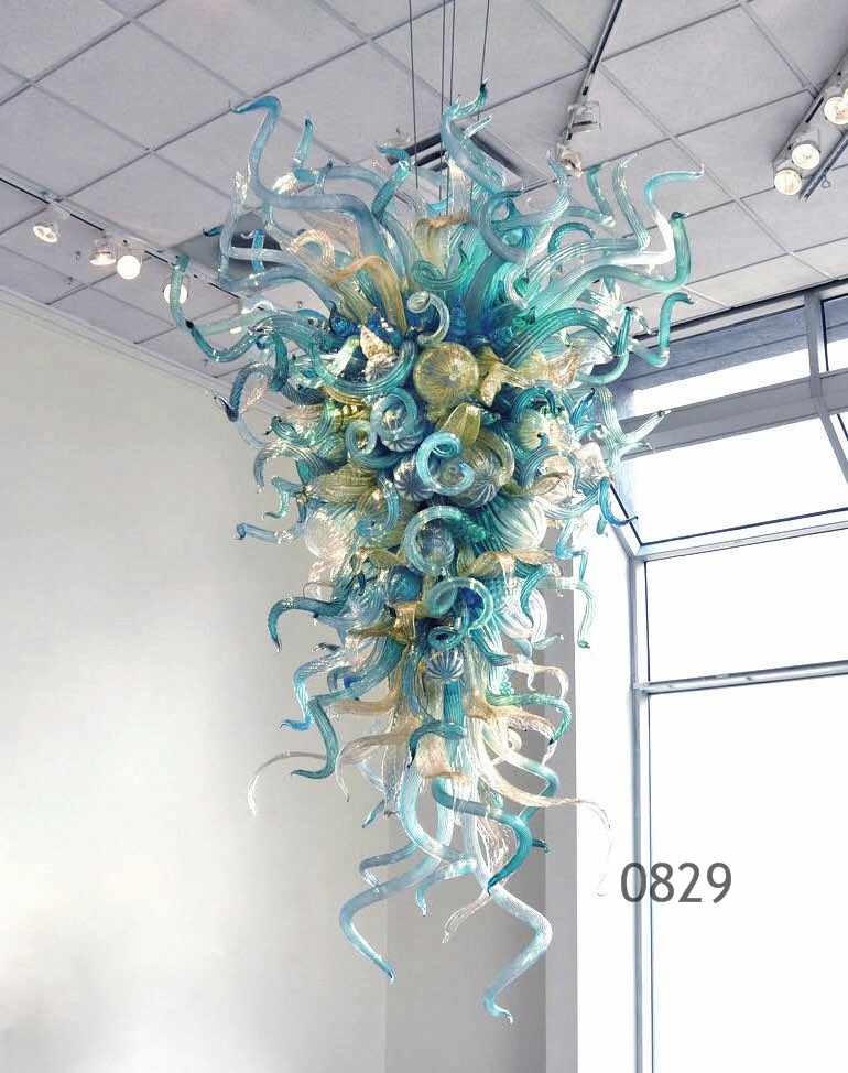 Large LED Murano Glass Chandeliers - Modern Handcrafted Art Lighting for Home Decoration