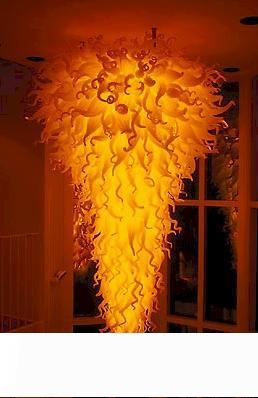 Large modern LED chandelier with blown glass for hotel restaurant foyers in contemporary style