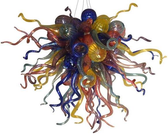 Latest Design Lamps Contemporary Material Pendant Lamp Droplight Led Light Source Modern Hand Blown Glass Chandelier