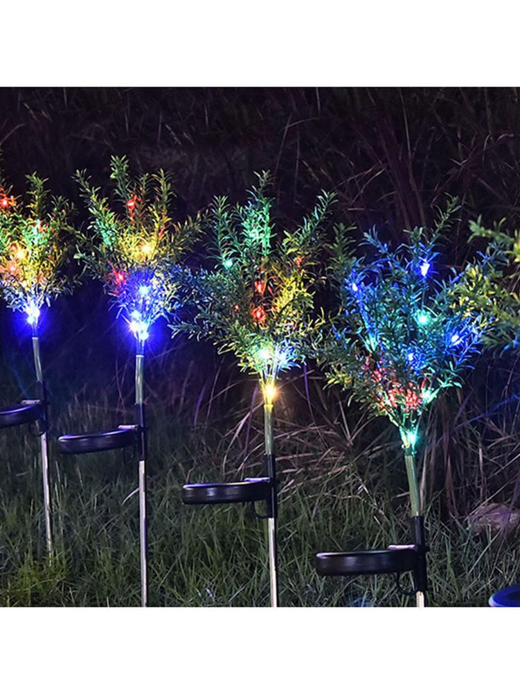 Lawn Lamps 2PCs 15 Colorful LED Solar Christmas Tree Lights Garden Decoration String Lamp Courtyard IP65 Waterproof Light Fairy