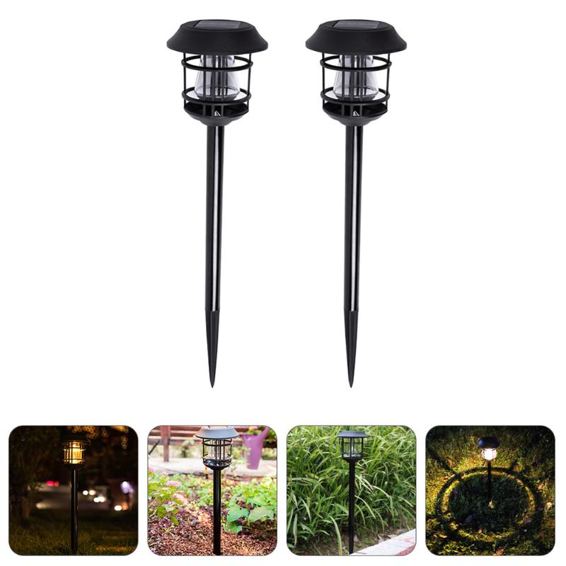 Lawn Lamps 2pcs Outdoor Solar Light Landscape Lamp Waterproof Garden For Pathway Yard