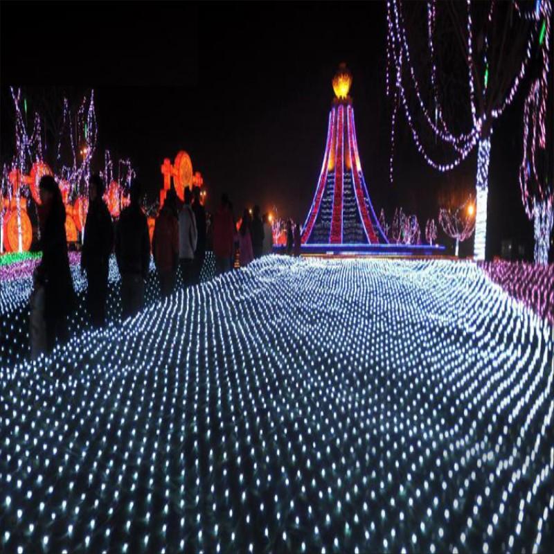 Lawn Lamps 2x2m 200LED Colorful Net Lights for Weddings, Parties, and Outdoor Christmas Decor with 8 Display Modes