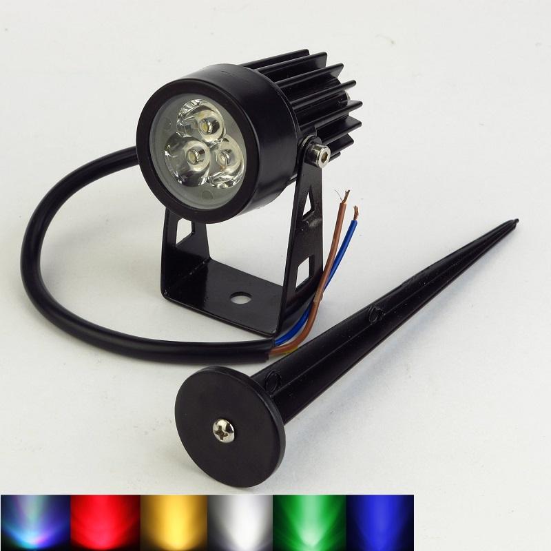 Lawn Lamps AC/DC 12v 3W RGB LED garden lights with IP65 waterproof rating and cast-aluminum housing for outdoor landscape lighting