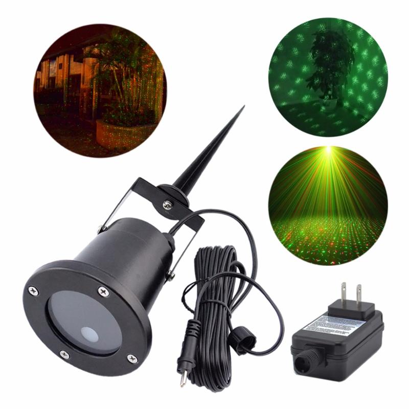 Lawn Lamps AUCD Portable RG Outdoor Green Red Laser Projector Lights Landscape Garden Yard Home Party Xmas Tree Lighting OW-100RG