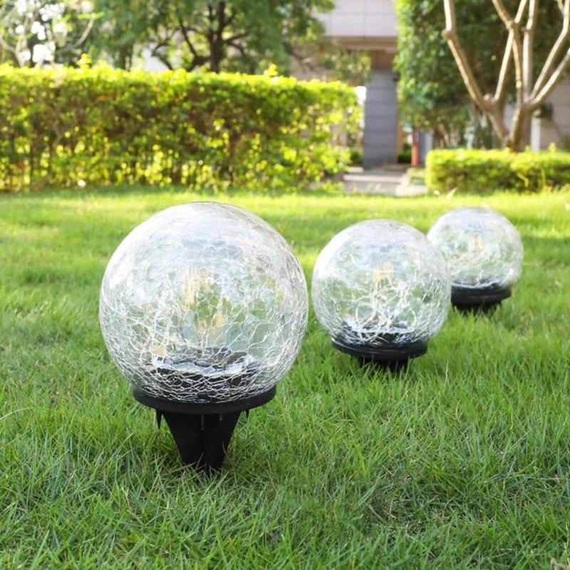 Lawn Lamps Ground Lamp Outdoor Waterproof LED Solar Light Glass Global Garden Courtyard Road Christmas Decoration Lights