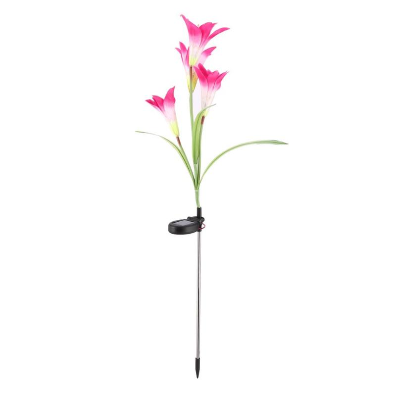 Lawn Lamps ICOCO 4 LED Solar-Powered Waterproof Flower Lights for Outdoor Garden Decoration