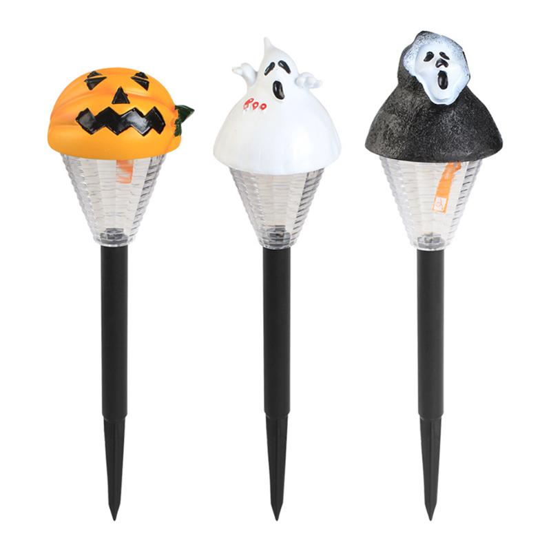 Lawn Lamps LED Solar Lights for Outdoor Halloween Decor - Pumpkin Ghost Stake Lamps for Garden Lighting