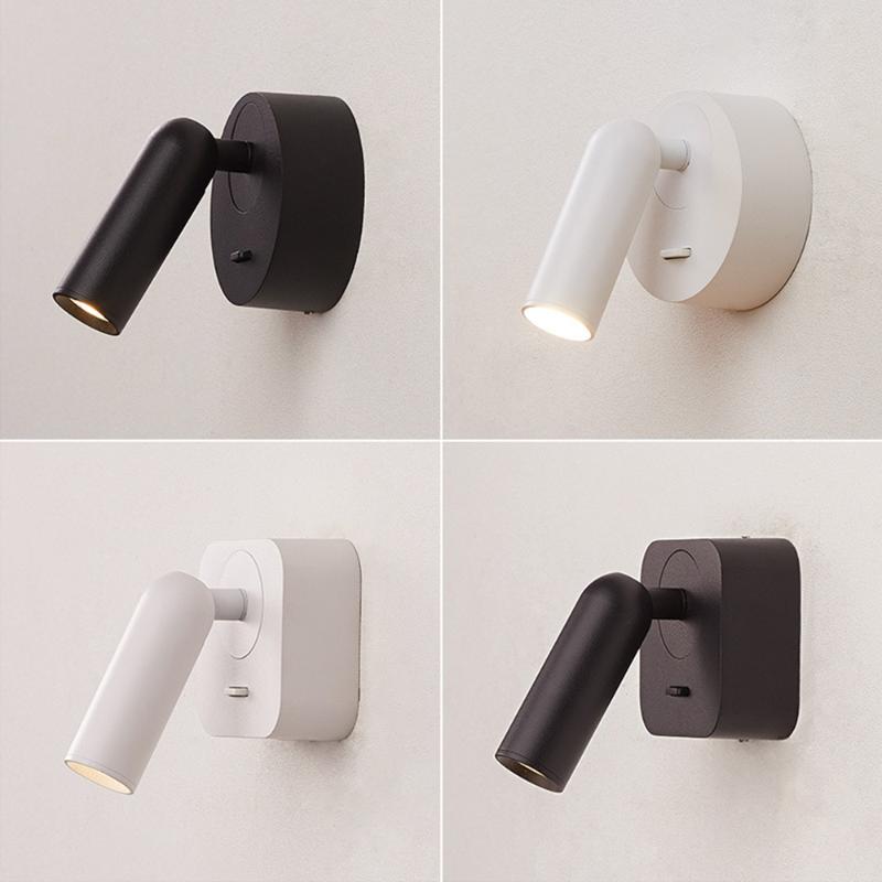 Lawn Lamps LED Wall Lamp with Adjustable Angle for Bedroom Mirror or Stair Lighting in Aluminum Finish
