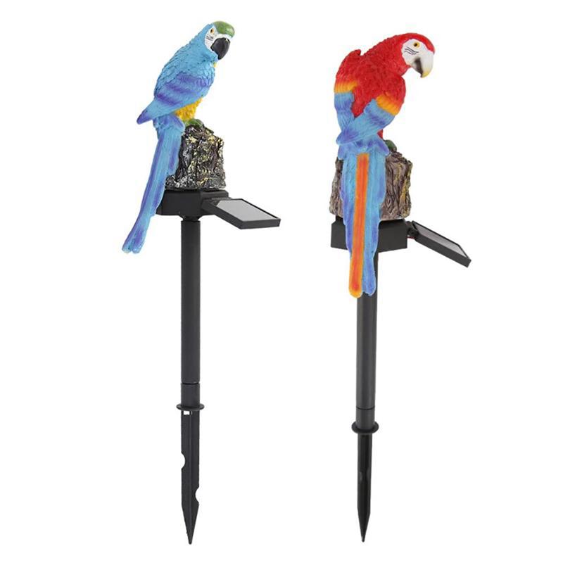 Lawn Lamps Modern Parrot Solar Lamp Garden Decor Resin Lantern Outdoor Waterproof Courtyard Pathway Animal Shape LED Lights
