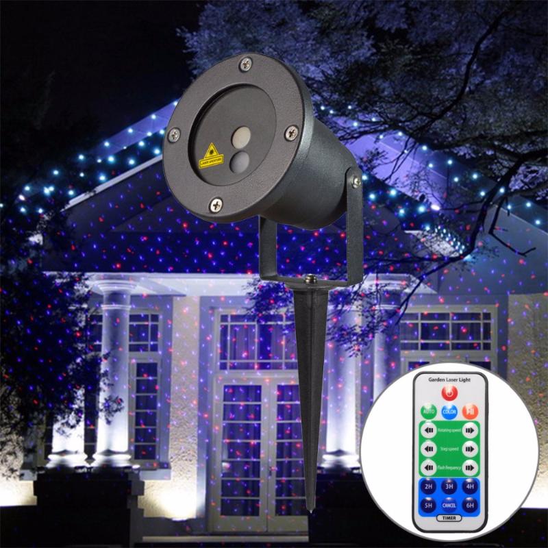 Lawn Lamps ODB-100 5W Life Waterproof Stars Pattern Outdoor Yard Garden Decorative Laser Projector Lamp With Remote Controller