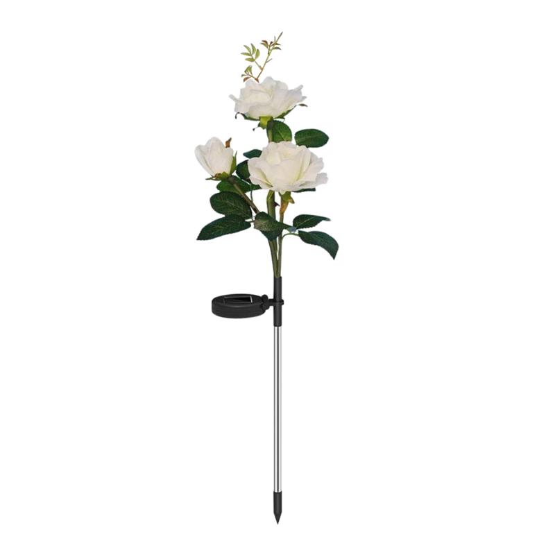 Lawn Lamps Outdoor Garden Sidewalk LED Solar Light Landscape Auto On Off Gift 3 Rose Flower Waterproof Pathway Patio Yard Decor Stake Lamp  

Solar-powered LED garden lamps with auto on/off, waterproof design, featuring 3 rose flowers for outdoor pathway and patio decoration