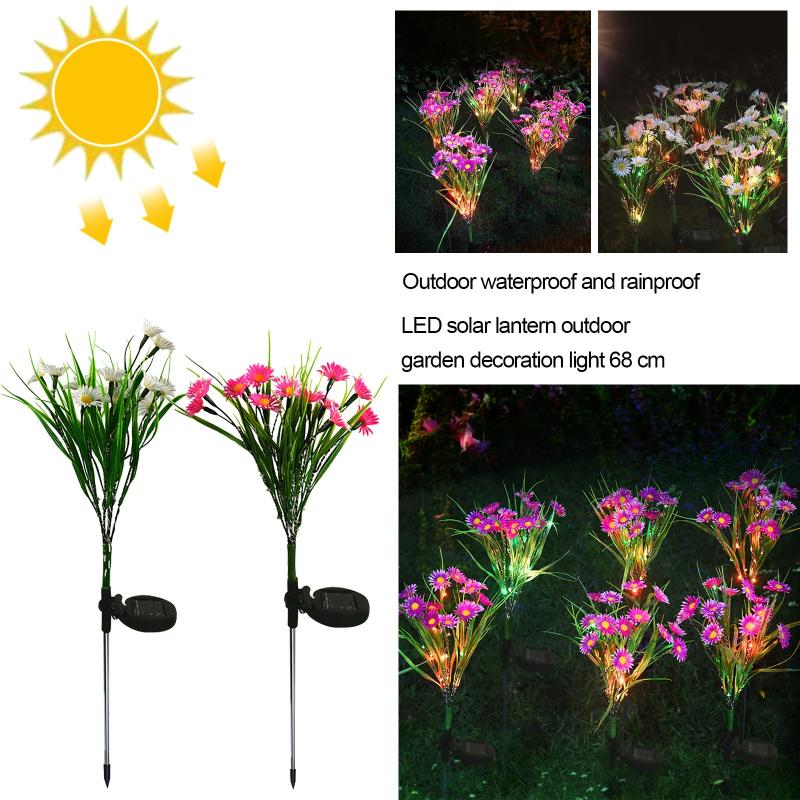 Lawn Lamps Outdoor Solar Simulation Wild Flower Waterproof Garden Ground Plug Light Spike Lamp Lighting