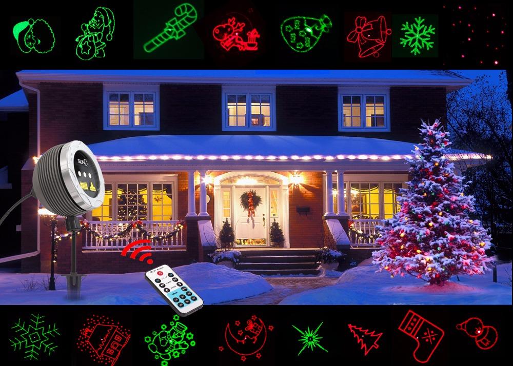 Lawn Lamps SUNY Christmas Laser Light Decorative Waterproof Projector 16 Lovely Patterns Red Static Star Lights 3 Apertures