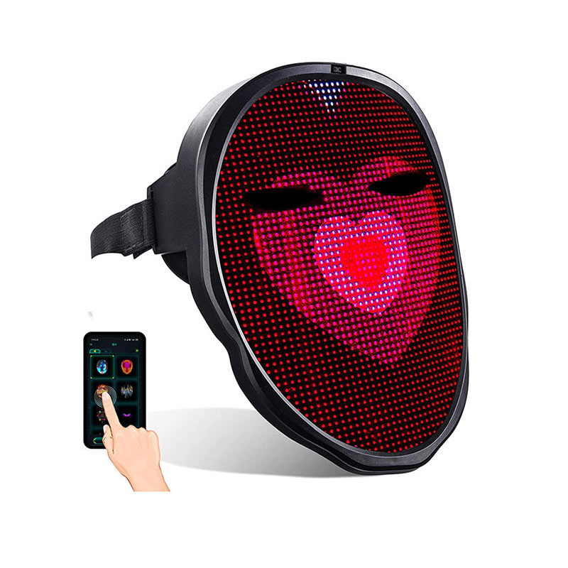 LED App-Controlled DIY Anime Mask with Color-Changing Patterns for Parties and Halloween